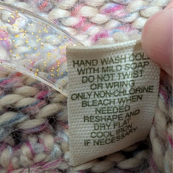 Kenji Duster Cardigan Womens Size Small Pink Marled Knit Wool Hooded Toggle - Picture 5 of 9